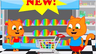 Cats Family in English - Shop POP IT Cartoon for Kids