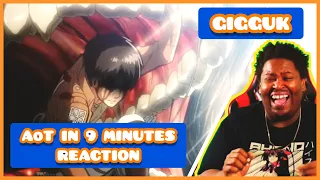 Eren Doesn't Like Titans 😂🙃 | ATTACK ON TITAN IN 9 MINUTES REACTION | GIGGUK REACTION