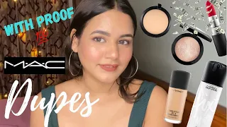 MAC Dupes with PROOF || Affordable dupe for mac cosmetics Fix+,lip liner, Foundation, studio fix etc