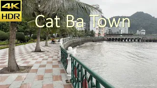4K HDR | Cat Ba Town Walk | Vietnam Walking Tour 2023 - Binaural Sound
