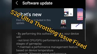 Samsung S22 Ultra Throttling Fixed