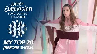 Junior Eurovision 2018 | My Top 20 (Before The Show)