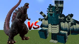 Shin Godzilla vs king titan warden - Minecraft mob battle - titan battle - Minecraft bedrock edition