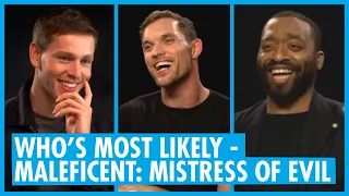 Ed Skrein, Harris Dickinson & Chiwetel Ejiofor Play “Who’s Most Likely” Maleficent Edition