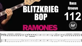 BLITZKRIEG BOP (Ramones) How to Play Bass Groove Cover with Score & Tab Lesson