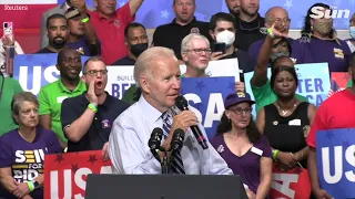 Heckler interrupts Biden’s speech at Maryland rally yelling "You stole the election!”