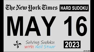 NYT HARD SUDOKU May 16, 2023