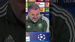 Celtic boss Ange Postecoglou jokes with translator who starts speaking in English by mistake #Shorts