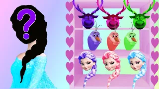 Disney Princess Frozen Elsa Olaf Sven  wrong Hair color | wrong heads fun | wrong heads puzzle  Ep 3