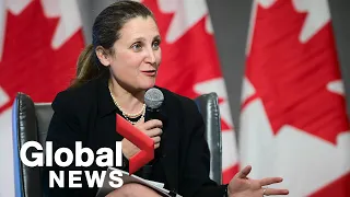 Canadian finance minister Freeland defends federal budget before finance committee | FULL