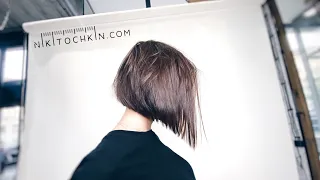 BOB HAIRCUT: classic triangular bob in non classic way - NIKITOCHKIN