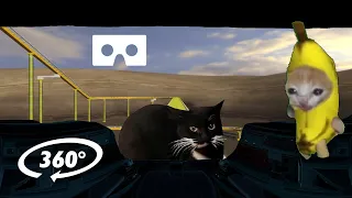 360° VR BANANA CAT on a ROLLER COASTER with MAXWELL THE CAT - Virtual Reality Experience