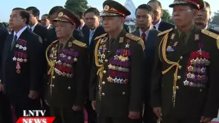 Lao NEWS on LNTV: 10th Party Congress delegates lay wreaths.18/1/2016