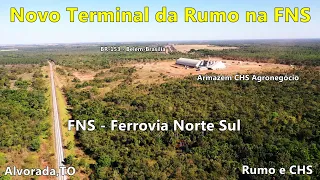 Novo Terminal de Grãos da Rumo na Ferrovia Norte Sul no Tocantins - 4k