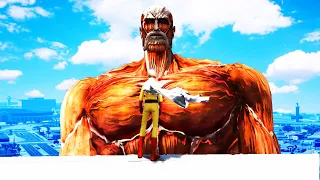 GTA5 ONE PUNCH MAN (SAITAMA vs TITAN) 一拳超人决斗進擊的巨人