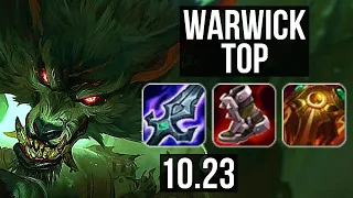 WARWICK vs YASUO (TOP) | 10/1/7, 1700+ games, 1.9M mastery, Dominating | BR Diamond | v10.23