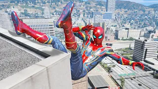 GTA 5 Iron Spiderman Falling off Highest Buildings - Episode 03 (Euphoria Ragdolls)