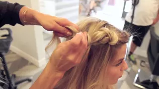 half up knotted braid tutorial by @hairby_chrissy at Habit Salon Gilbert AZ