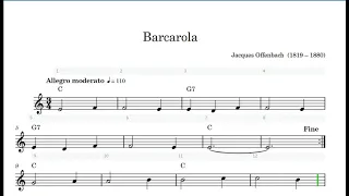 Barcarola Offenbach - Spartito Animato