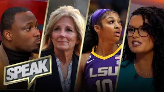 Angel Reese pushes back after Jill Biden suggests inviting LSU & Iowa to White House | WBB | SPEAK