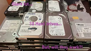 Checking out a giant lot of 38 hard drives, will they work?!