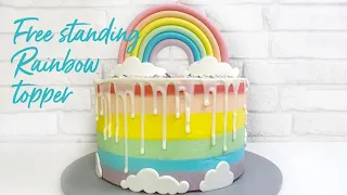 How to make a free standing fondant rainbow topper without dowels