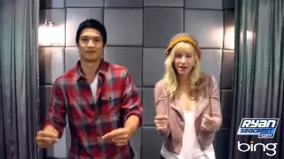 Harry Shum Jr. and Heather Morris From Glee Teach You How to Dougie | On Air With Ryan Seacrest