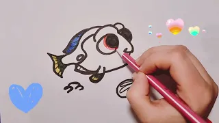 Дори,Рыбка Дори,Как просто нарисовать Дори,Маленькая Дори,рыба рисунок для детей.