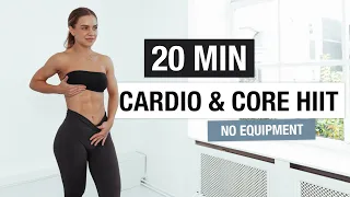20 MIN CARDIO & CORE HIIT WORKOUT - No Equipment, Home Workout