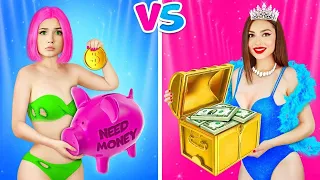 Rich Girl  VS Broke Girl Challenge | Epic Prisoners Wars  by RATATA COOL