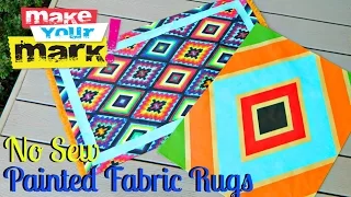 How to: Painted Fabric Rugs DIY (No Sew)