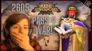2605 Pass 4 War! Justinian I Field Testing! | Rise of Kingdoms Warriors Unbound KvK!