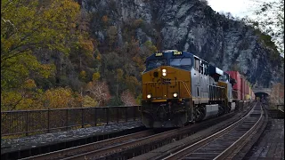 CSX trains in Harpers Ferry, WV, and Cumberland, MD November 2021