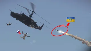 Russian Ka-52 helicopter pilot try to jump away from Ukrainian long-range missile but fails - ARMA 3