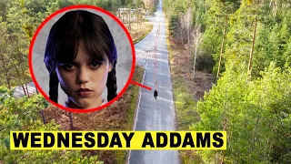 DRONE catches WEDNESDAY ADDAMS at haunted forrest!!