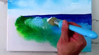 Unveiling Tranquil Shores: Step-by-Step Acrylics | Walk on the Beach | Landscape Painting