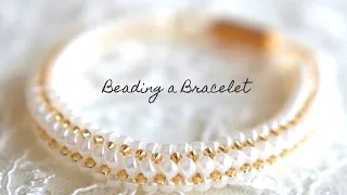 Bead Jewelry Making | Tubular Herringbone Stitch Bracelet Tutorial ビーズステッチ ヘリンボーンチューブラーブレスレットの作り方