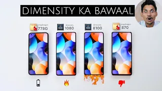 Omg Mediatek beat Snapdragon😲: snapdragon 778G vs Dimensity 1080 vs Snapdragon 870 vs Dimensity 8100