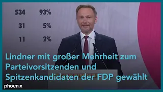 Wahl zum FDP-Parteivorsitz: Christian Lindner mit großer Mehrheit wiedergewählt am 14.05.21