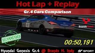 GT Sport Beta l Hot Lap + Replay l Hyundai Genesis Gr.4 @ Brands Hatch Indy ( 00:50,191 )
