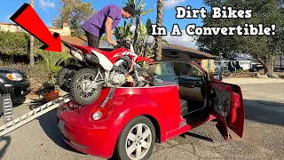 Dirt Bikes In A Convertible Car! - Buttery Vlogs Ep173