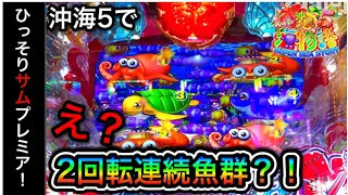 【357日目】Pスーパー海物語in沖縄5で2回転連続で魚群発生？！こっそりサムプレミアを見つけれるか実践（ガチ実践動画2022/2/26）