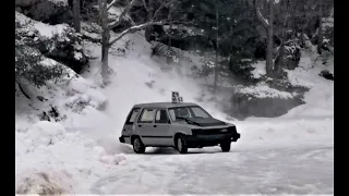 My Toyota Tercel 4wd lapping on frozen lake