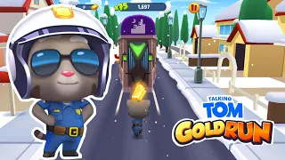 Talking Tom Gold Run - Officer Tom in Tom's Snow City // Reverse Gameplay 👮‍♂️🎄