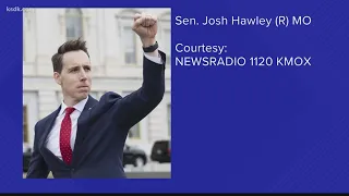 Hawley says he never tried to overturn election as protests against him continue