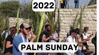 Palm Sunday procession in the pathway of Jesus |  Mount Olives  | Jerusalem 2022