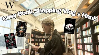 cosy book shopping vlog 📚🥀 waterstones + the works haul!