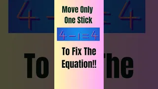 4-1=4 #matchstickpuzzle #stickpuzzle#ytshorts#trickshots #iqtest#trendingreels#viralquiz #mathshorts