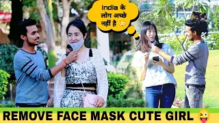 Remove Face Mask on cute Girl's 😜 (epic reaction) || Feku Vlog