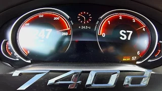 BMW 740d ACCELERATION & TOP SPEED 7 Series Test Drive Autobahn
